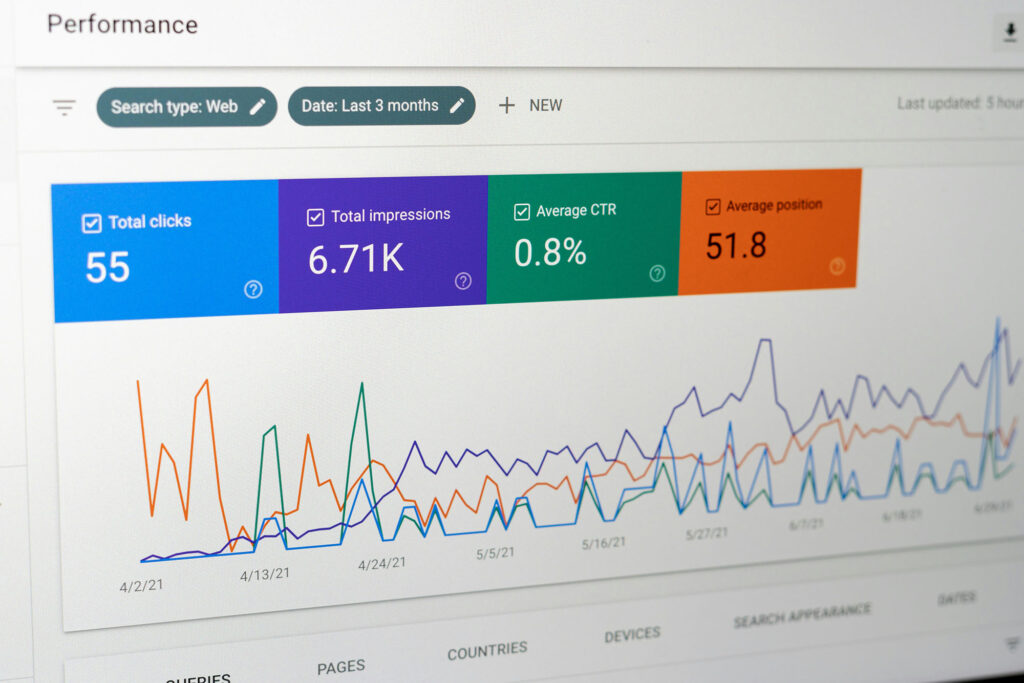 Google analytics screen