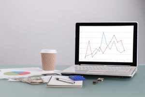 laptop displaying website traffic