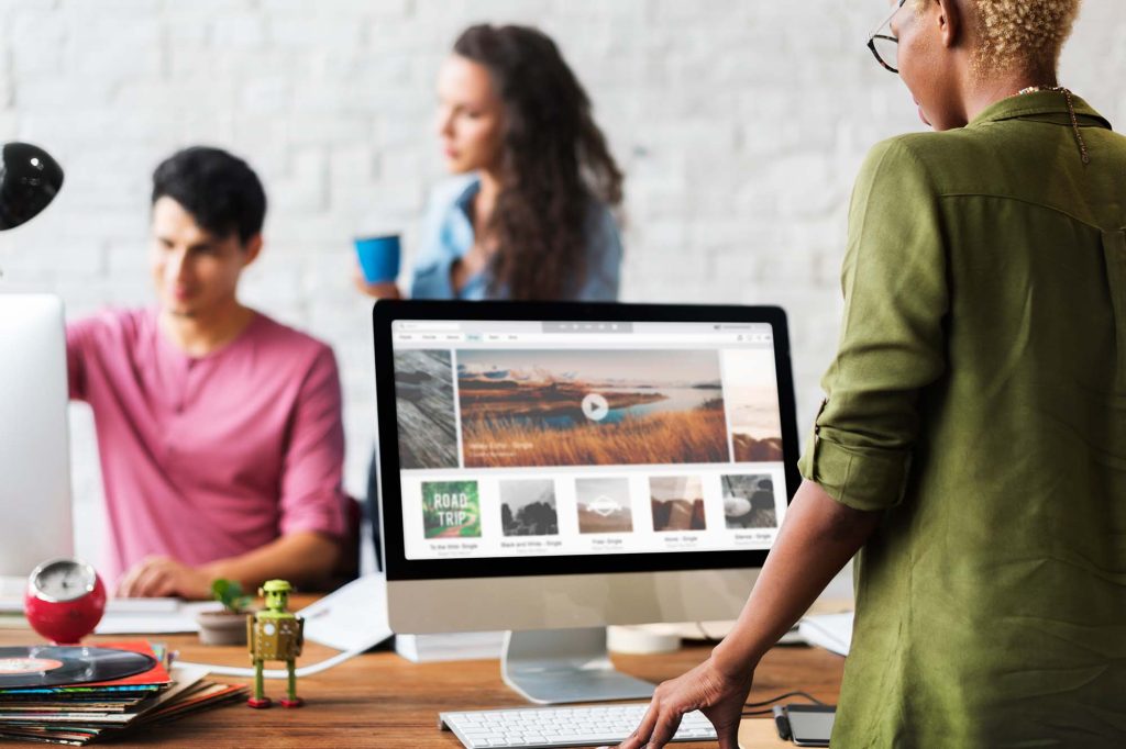 Creative team working in office