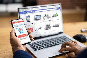 Person shopping on an ecommece site on their computer