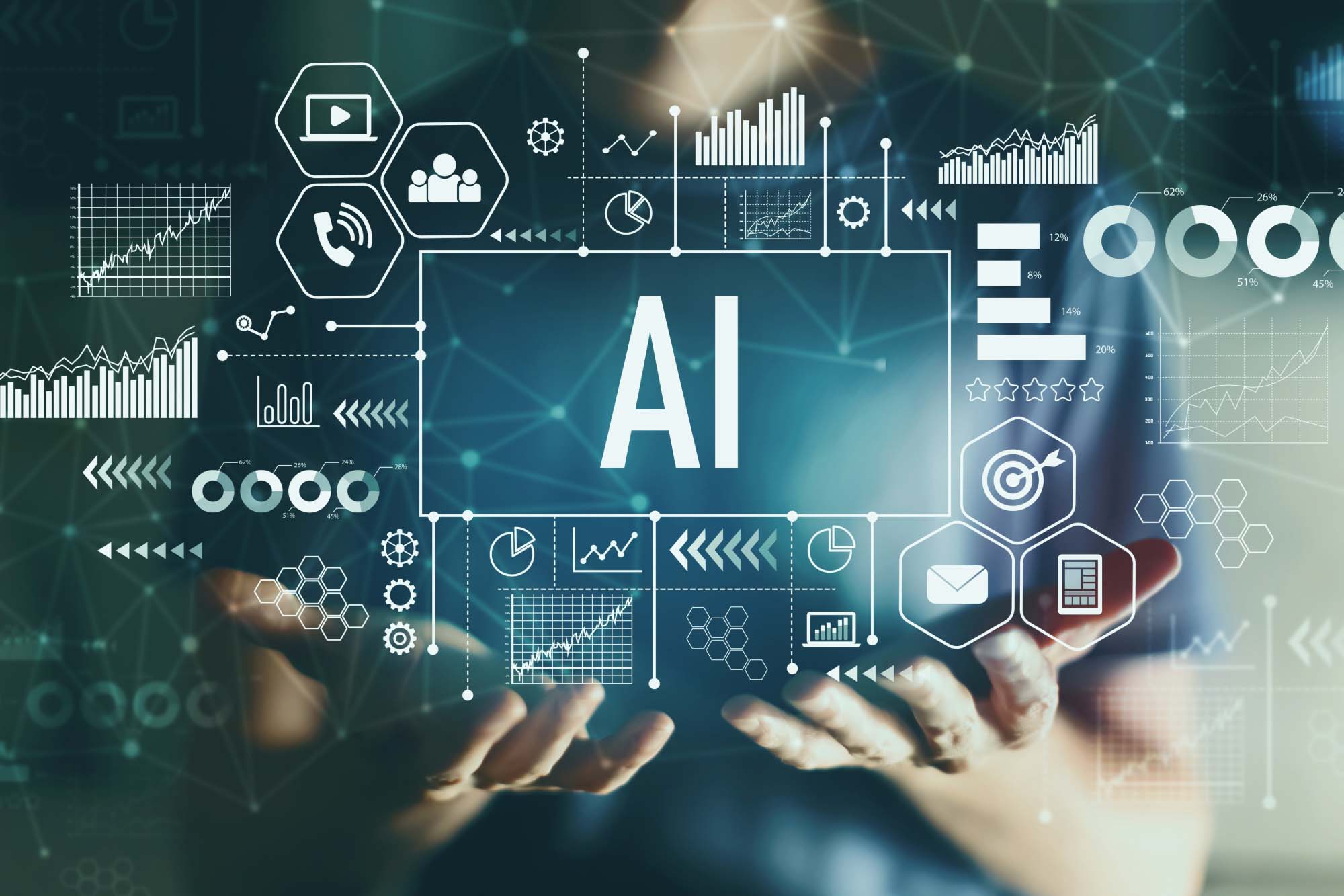 Futuristic graphic showing ai capabilities