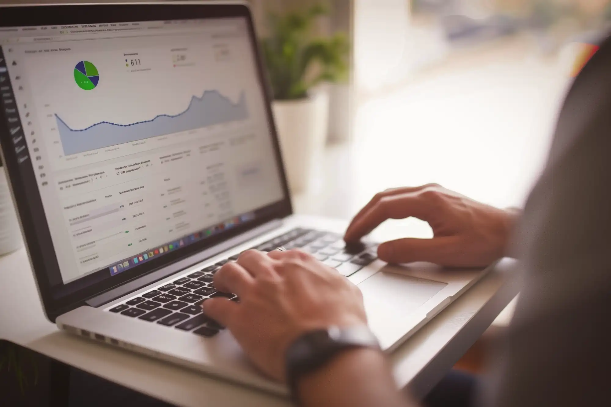 Digital analytics on a laptop computer