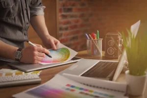 Person working on web design