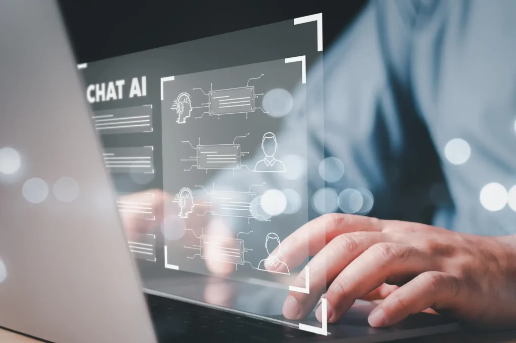 Using ChatGPT on a laptop