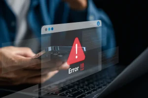 Website showing an error message